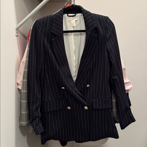 H&M Dark Blue Pinstripe Blazer